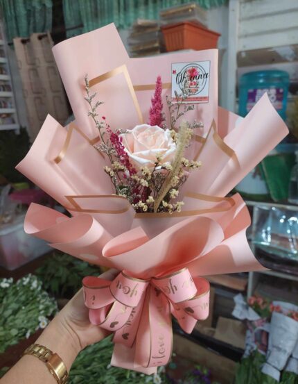 Blush Minimalist Pink Rose Bouquet