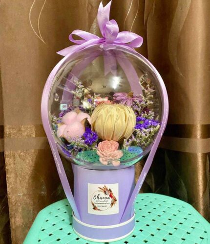 Enchanted Bloom: Preserved Floral Balloon Arrangement